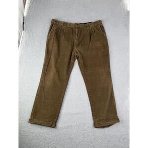 Eddie Bauer Corduroy Pants Mens 44 X 30 Brown Chino Pleated